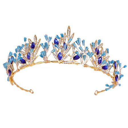Diamond Crown//Crystal Wedding Crown//Bridal Crown//Bridal Headpiece//Blue Crystal Crown