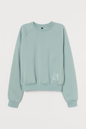 Cotton-blend Sweatshirt - Turquoise