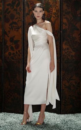 Dali Draped Satin Midi Dress By Markarian | Moda Operandi