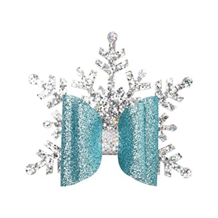 Amazon.com : LEORX 4pcs Glitter Bow Hair Clip Sequin Snowflake Bowknot Hair Barrettes Shiny Christmas Alligator Hair Bow : Beauty