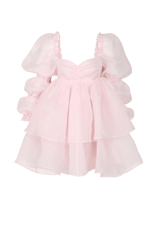 Soft Pastel Pink Princess Puff Tulle Dress