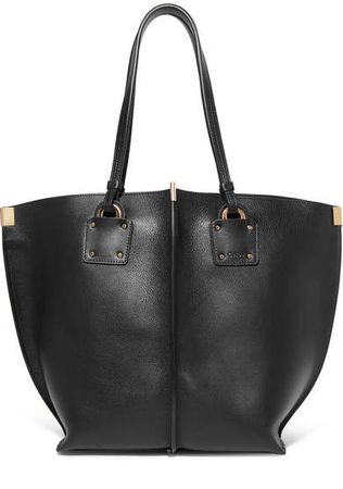 Vick Textured-leather Tote - Black