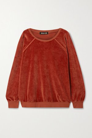 Stretch Cotton-blend Velour Sweatshirt - Red