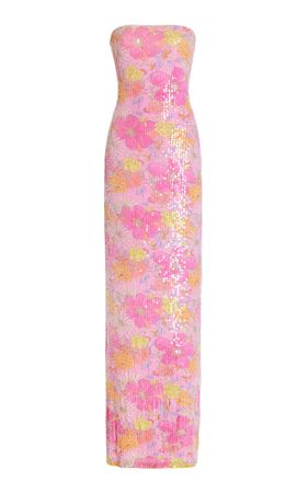 Tannie Strapless Sequined Maxi Dress By Loveshackfancy | Moda Operandi