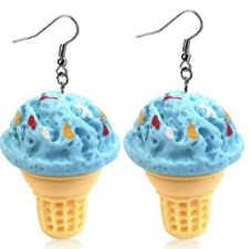 blue ice cream earring