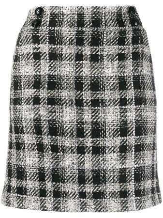 Veronica Beard Check Pattern Straight Skirt