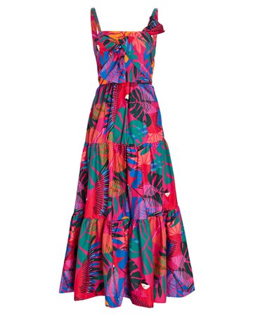 Farm Rio Macaw Printed Poplin Midi Dress | INTERMIX®