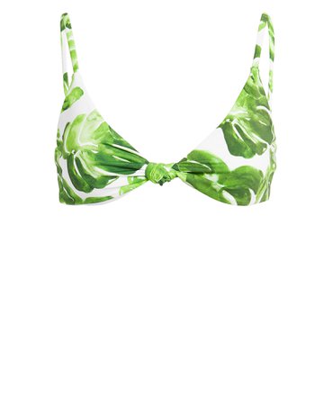 Marta Palm Print Knot Front Bikini Top