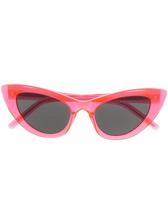 Saint Laurent Hot Pink Acetate Sunglasses | The Webster