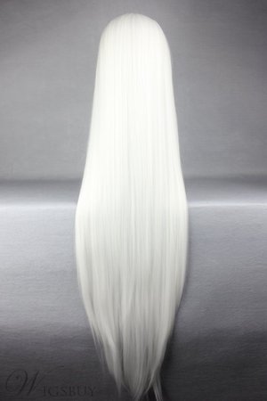 InuYasha Hairstyle Long Straight White Cosplay Wig 30 Inches: M.Wigsbuy.com