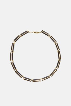 Carolina Herrera, Black/Gold Scala necklace