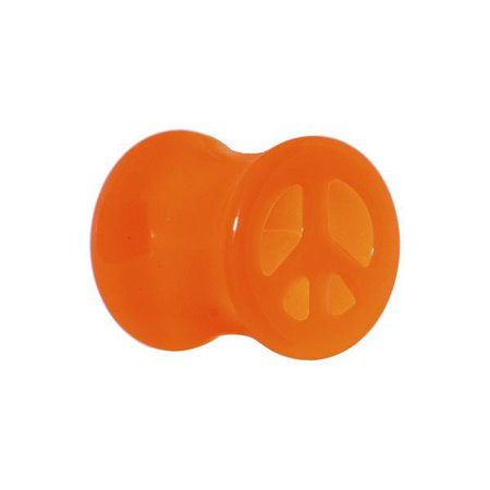 0 Gauge Acrylic Neon Orange Peace Sign Tunnel Plug – BodyCandy