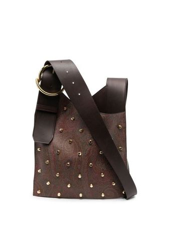 ETRO Paisley Studded Leather Shoulder Bag - Farfetch