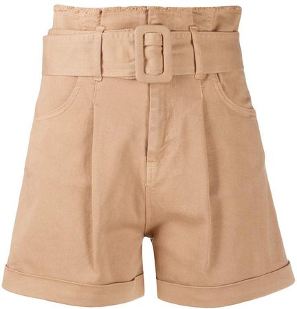 belted high-waisted shorts