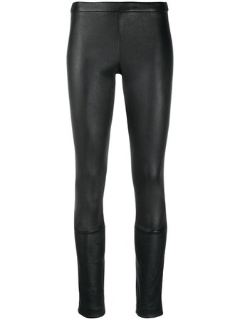 Black Haider Ackermann mid-rise leather leggings 2045406279 - Farfetch