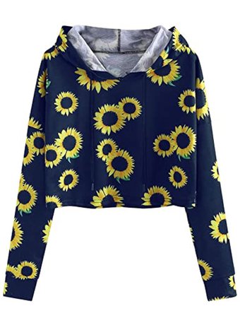 sunflower crop top hoodie
