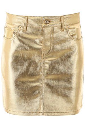 Paco Rabanne Gold-tone Denim Mini Skirt