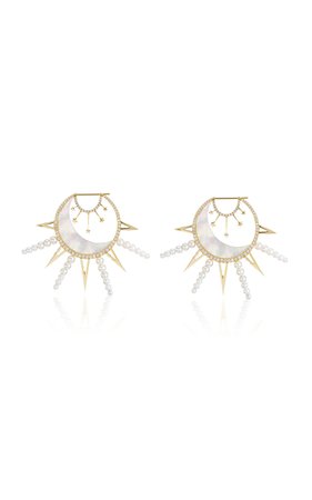 La Luna 18k Yellow Gold Multi-Stone Earrings By Sorellina | Moda Operandi