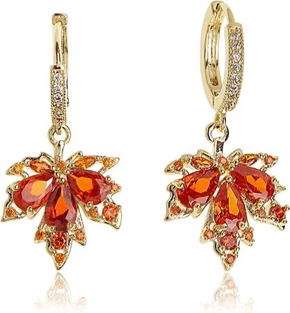 Sonateomber Maple Leaf Huggie Small Gold Hoop Earrings for Women – Cute Sparkly Red Crystal Cubic Zirconia Rhinestone Orange Autumn Dangle Drop Holiday Jewelry Gift : Amazon.ca: Clothing, Shoes & Accessories