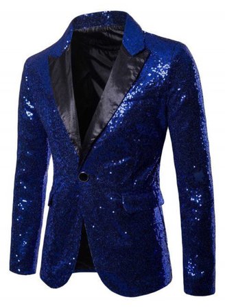 men’s sapphire blue sequin jacket