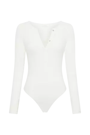 Naomi Long Sleeve Bodysuit - White - MESHKI