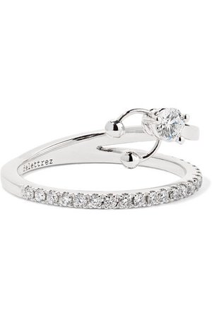 Delfina Delettrez | 18-karat white gold diamond ring | NET-A-PORTER.COM