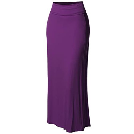 purple long skirt