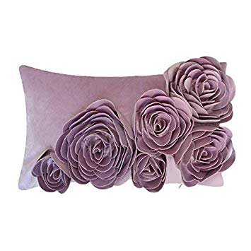 JWH 3D Handmade Accent Pillow Cases Rose Flowers Cushion Covers Super Soft Velvet Decorative Pillowcases Home Sofa Car Bed Room Office Chair Decor Pillowslips Rectangular Gifts 12 x 20 inch Purple: Amazon.ca: Gateway