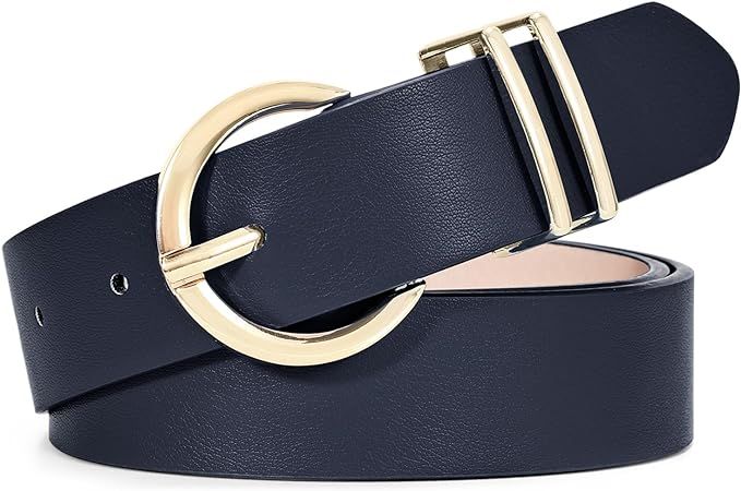 Amazon.com: WHIPPY Cinturón de cuero para mujer, cinturón de diseñador de moda, hebilla dorada, cinturón para mujer, pantalones vaqueros, vestidos : Ropa, Zapatos y Joyería