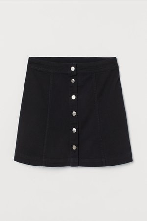 A-line Mini Skirt - Black/twill - Ladies | H&M US