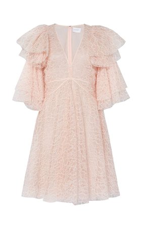 Cotton-Blend Cantily Lace Mini Dress