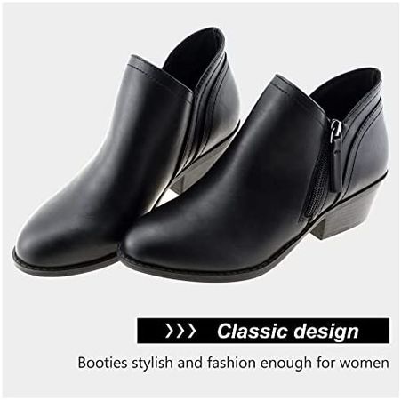 Amazon.com: FLYFUPPY Womens Ankle Boots with Low Heels Side Zipper Ankle Bootie : Clothing, Shoes & Jewelry