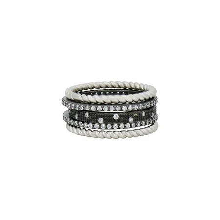 FREIDA ROTHMAN | Twisted Cable 5-Stack Ring | Latest Collection of Industrial Finish