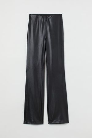 Flared Faux Leather Pants - Black - Ladies | H&M US
