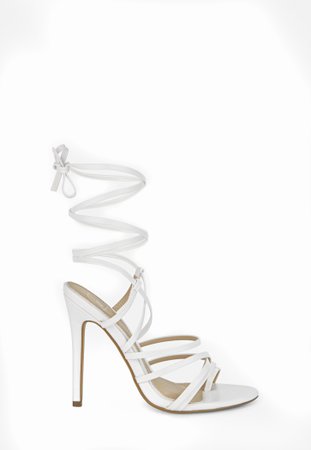 white strappy heel