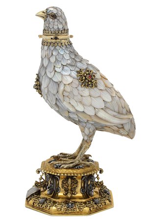 Silver-gilt cup in the form of a partridge, by Jorg Ruel, Nuremberg, Germany, about 1600. [1000x1500]
