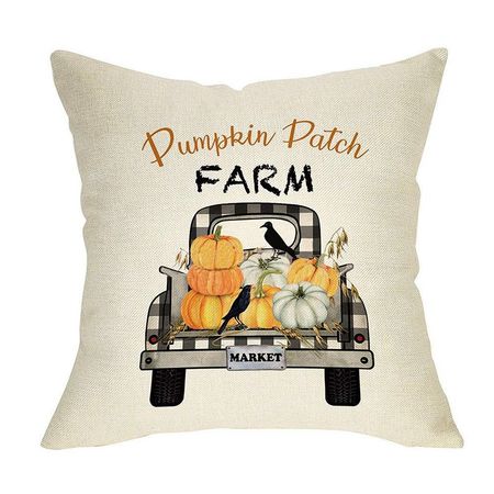 Fall Harvest Buffalo Check Pillow Indoor/Outdoor Set | Etsy