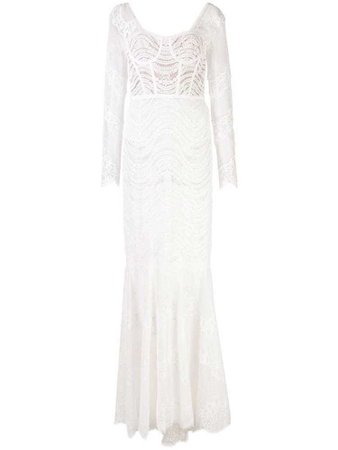 Jonathan Simkhai embroidered long-sleeve gown - White