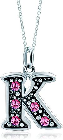Amazon.com: LovelyJewelry Pink Letter K Alphabet Initial Charms Bead Necklace Pendant : Clothing, Shoes & Jewelry