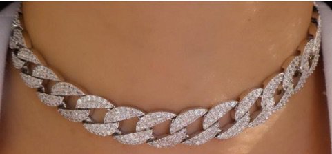 Silver Crystal Chain Choker Necklace