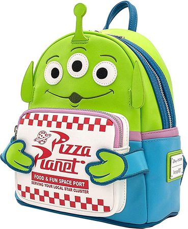 Amazon.com | Loungefly Disney Toy Story Alien Pizza Planet Box Faux Leather Mini Backpack | Casual Daypacks