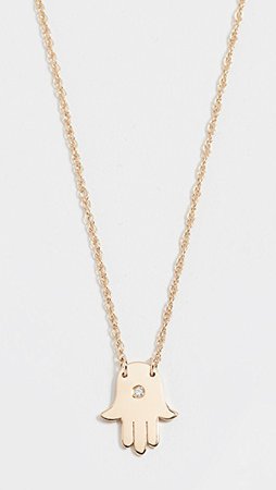 Jennifer Zeuner Jewelry Mini Hamsa Diamond Necklace | SHOPBOP