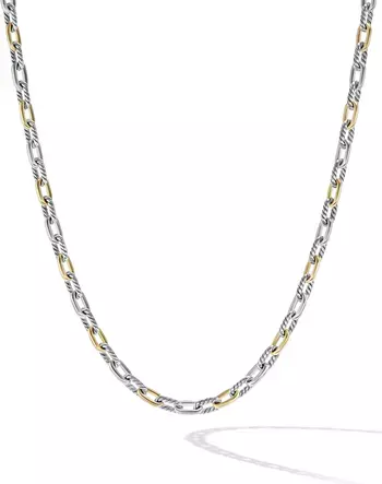 David Yurman DY Madison® Sterling Silver & 18K Yellow Gold Chain Necklace, 5.5mm | Nordstrom
