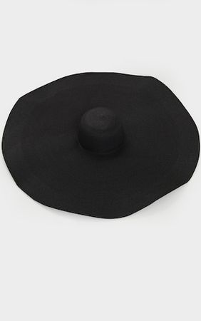 Black Oversized Straw Hat | PrettyLittleThing USA