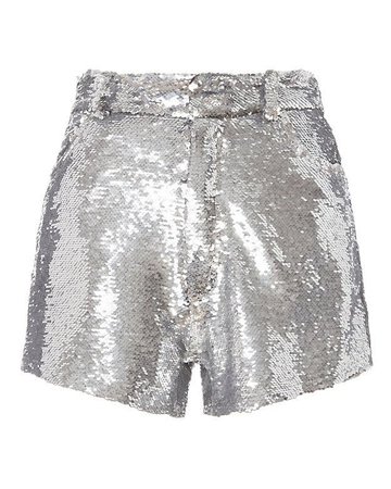 Silver Sequin Shorts