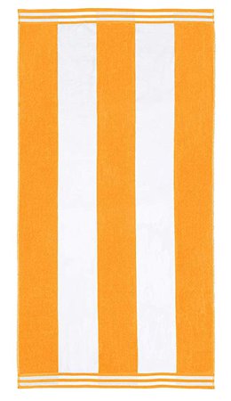 Amazon.com: Superior Luxurious 100% Cotton Beach Towels, Oversized 34" x 64", Soft Velour Cotton and Absorbent Cotton Terry, Thick and Plush Striped Beach Towels - Orange Cabana Stripes: Bedding & Bath