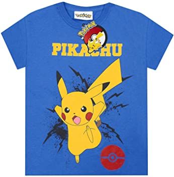 Amazon.com: Pokemon Pikachu Bolt Boy's T-Shirt, Blue, 7-8 Years: Clothing