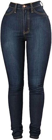 Andongnywell Womens Mid Waist Stretchy Denim Skinnys High Rise Skinny Jeans Butt Lifting Stretch Denim Pants Slim Trouser (Navy Blue,X-Large) at Amazon Women's Jeans store
