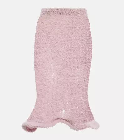 Wool Blend Midi Skirt in Pink - Acne Studios | Mytheresa