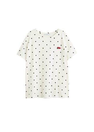 Violeta BY MANGO Polka dots cotton t-shirt